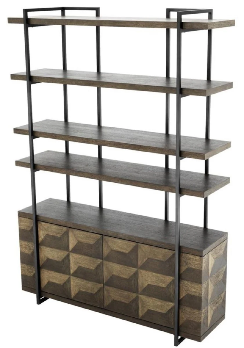 Casa Padrino armario de estanter¨ªa de lujo con 2 puertas marr¨®n / bronce 140 x 40 x H. 200 cm - Armario de Sal¨®n