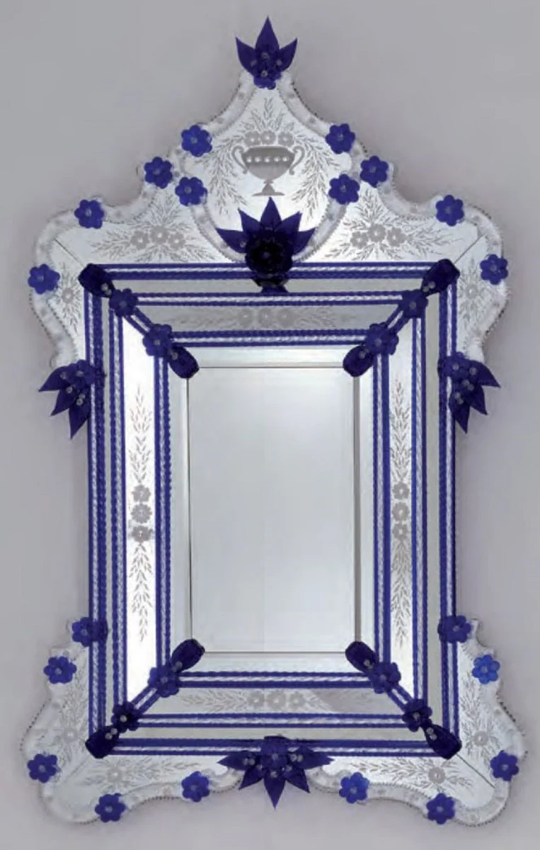 Casa Padrino espejo barroco de lujo azul real - Magn¨ªfico espejo de pared de estilo veneciano - Muebles de castillo - Muebles barrocos - Muebles de lujo estilo barroco - Hecho en Italia