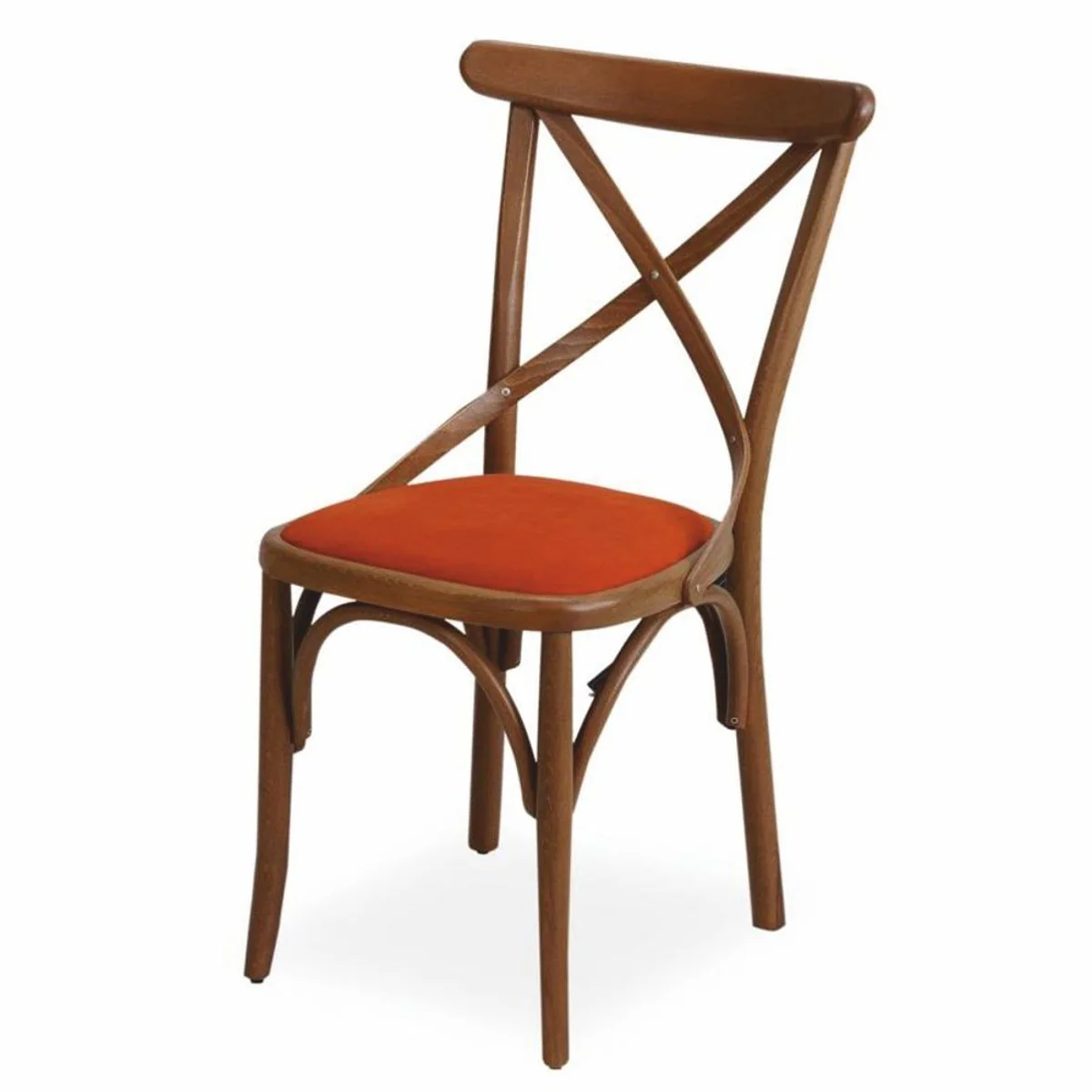 Casa Padrino silla de comedor de lujo marrón / rojo A. 87 cm - Muebles de comedor de madera maciza