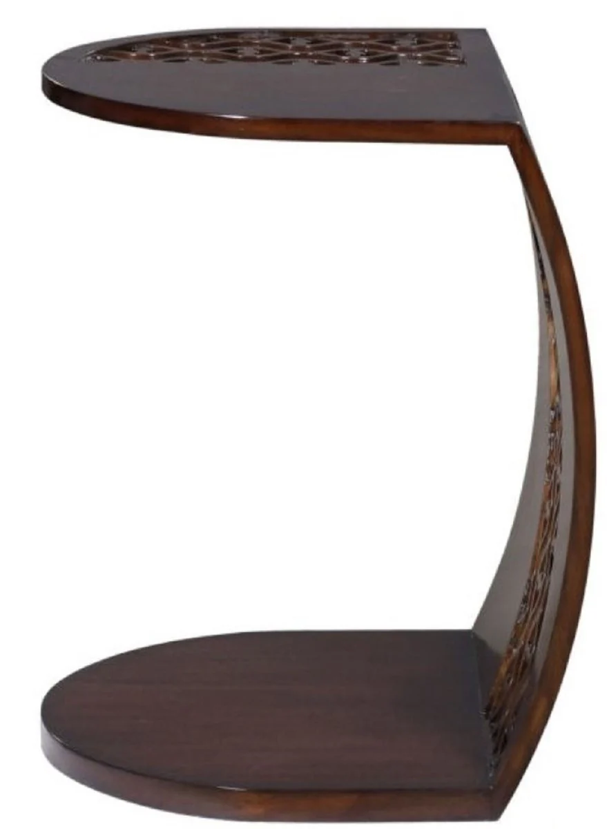 Casa Padrino Snack Mesa / Mesa Auxiliar de Lujo de Madera de Caoba Marr¨®n Oscuro 42 x 43 x H. 55 cm - Muebles de Lujo