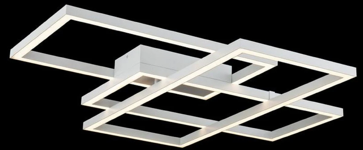 Casa Padrino lámpara de techo LED de diseño blanco 78 x 68 x H. 8 cm - Colección de Lujo