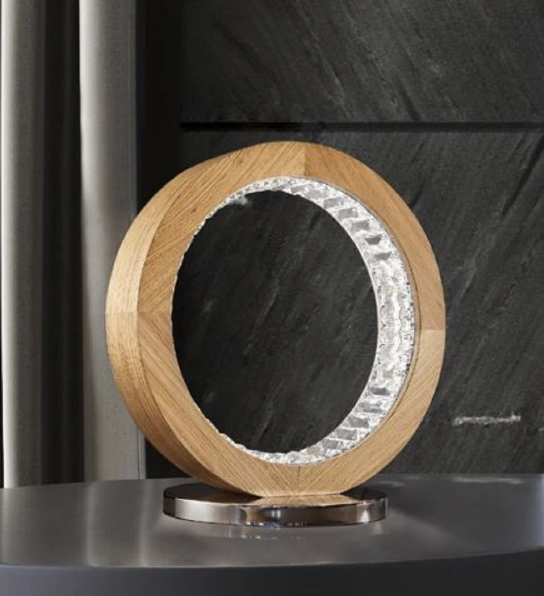 Casa Padrino lámpara de mesa LED de lujo natural 40 x 30 x A. 43 cm - Lámpara de escritorio LED redonda regulable - Lámparas de mesa de lujo - Calidad de lujo - Hecho en Italia