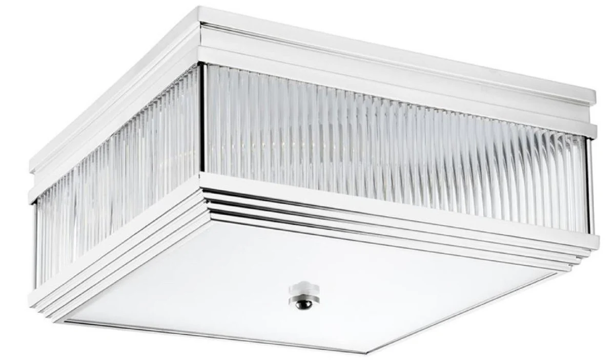 Casa Padrino lámpara de techo de lujo plata 40,5 x 40,5 x H. 18,5 cm - Calidad de Lujo
