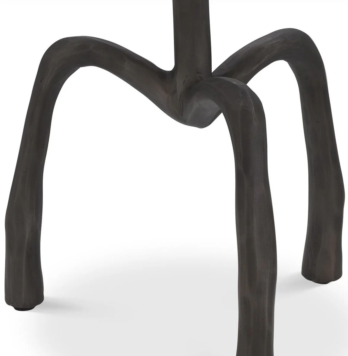 Casa Padrino mesa auxiliar de lujo bronce ? 27,5 x A. 48 cm - Mesa redonda de metal con aspecto de madera - Muebles de sal¨®n - Muebles de Lujo