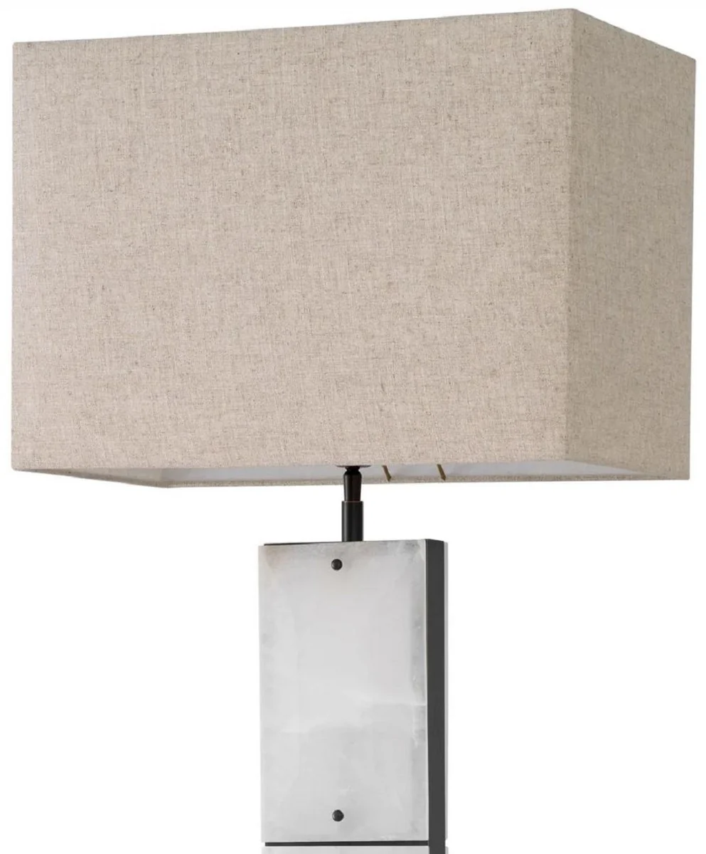 Casa Padrino l¨¢mpara de pie de lujo alabastro / bronce / beige 50 x 29 x A. 173 cm - L¨¢mpara de pie con pantalla rectangular - L¨¢mparas de pie de lujo - L¨¢mparas de lujo - Interior de lujo