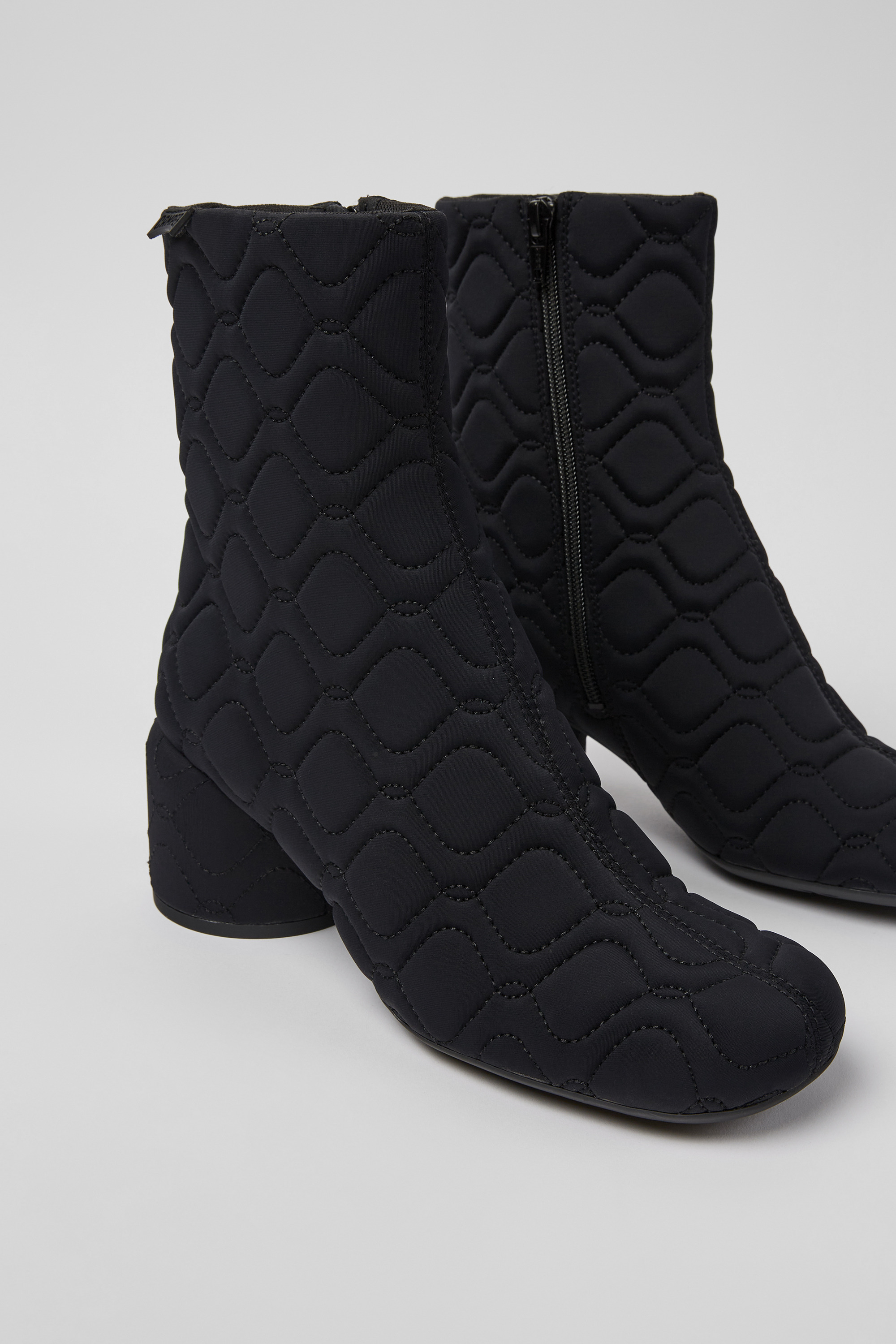 Niki - Black textile boots for women