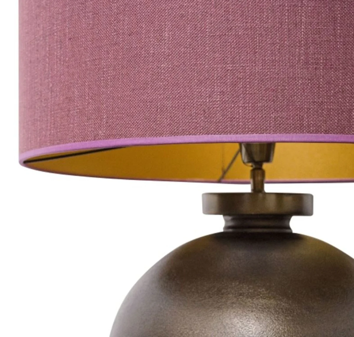 Casa Padrino l¨¢mpara de mesa de lujo en bronce antiguo con pantalla de l¨¢mpara rosa viejo 50 x H. 93 cm - Hotel Muebles de Restaurante