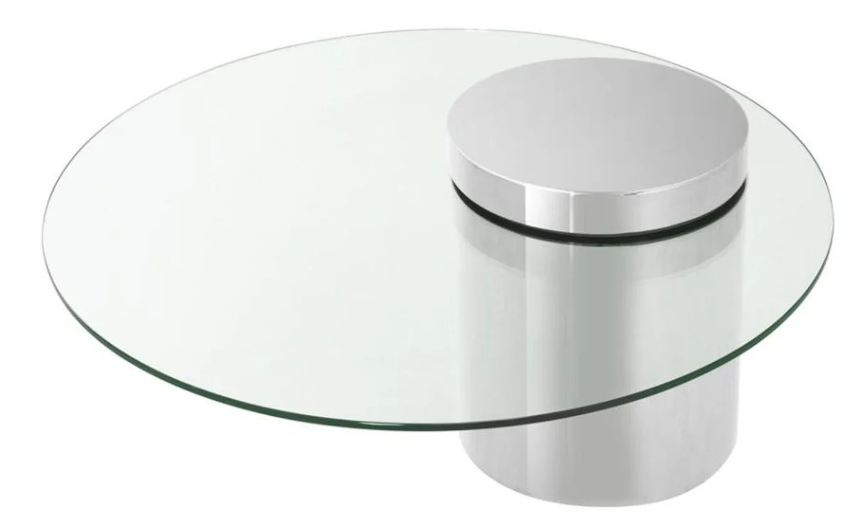 Casa Padrino mesa de centro de diseño de plata 90 x H. 43 cm - colección de lujo