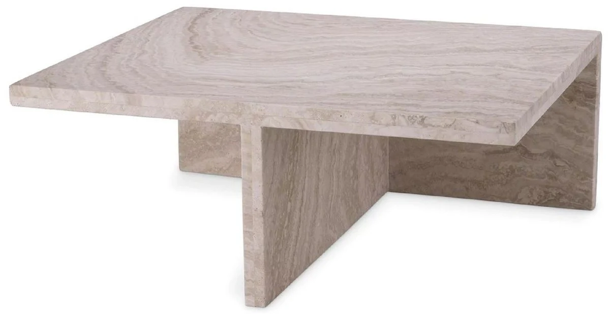 Casa Padrino mesa de centro de travertino de lujo beige 70 x 60 x A. 28 cm - Mesa de sal¨®n de piedra natural - Muebles de sal¨®n - Muebles de piedra natural - Muebles de lujo - Instalaci¨®n de lujo