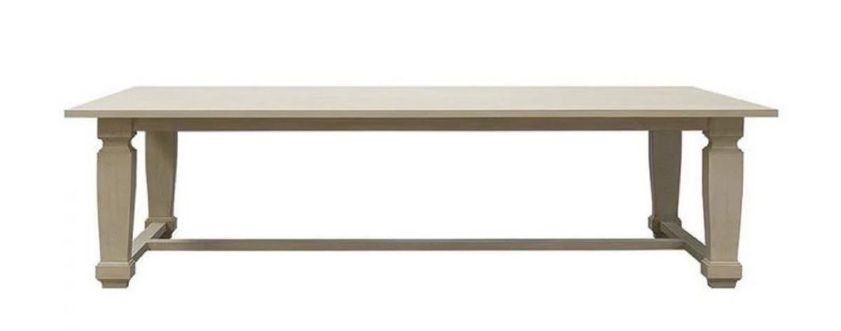 Casa Padrino mesa de comedor de lujo de estilo campestre gris claro 220 x 100 x A. 77 cm - Mesa de cocina de madera maciza hecha a mano - Muebles de madera maciza de estilo campestre