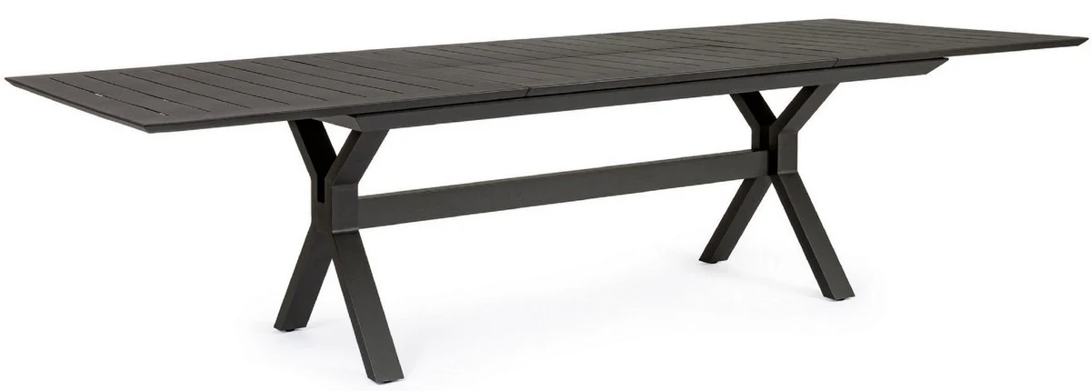 Casa Padrino mesa de jardín de lujo antracita 200-300 x 110 x A. 76 cm - Mesa de comedor extensible de aluminio con recubrimiento en polvo - Mesa de jardín y terraza - Muebles de jardín y terraza