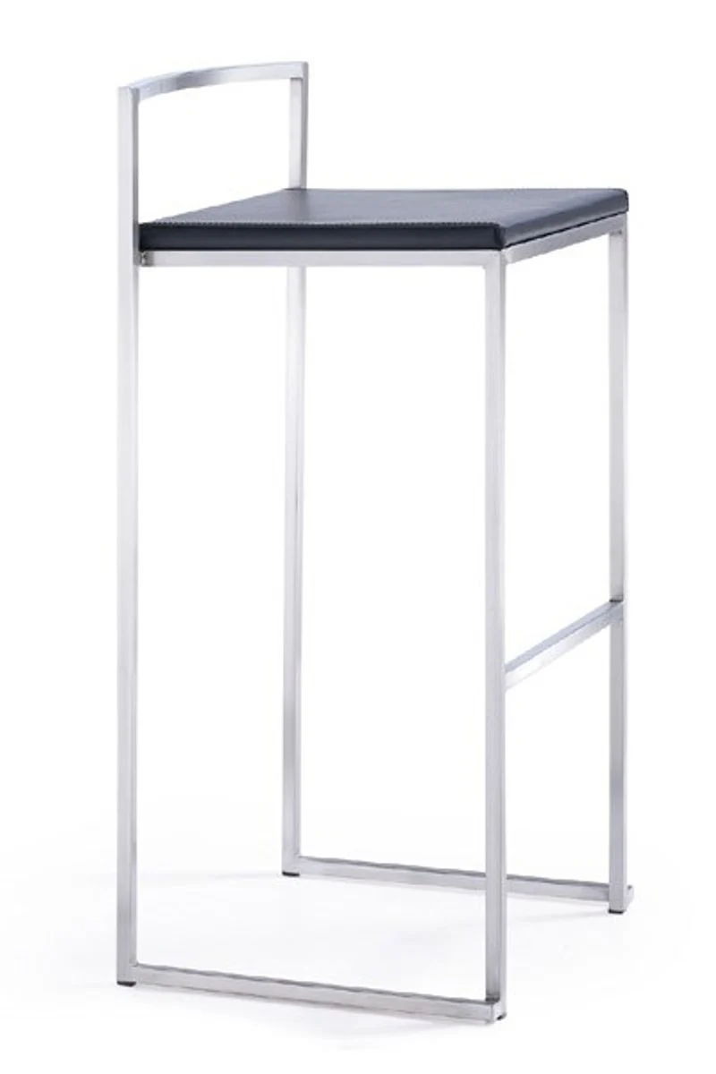 Casa Padrino Diseñador Taburete cuadrado de Negro Pu, taburetes apilables