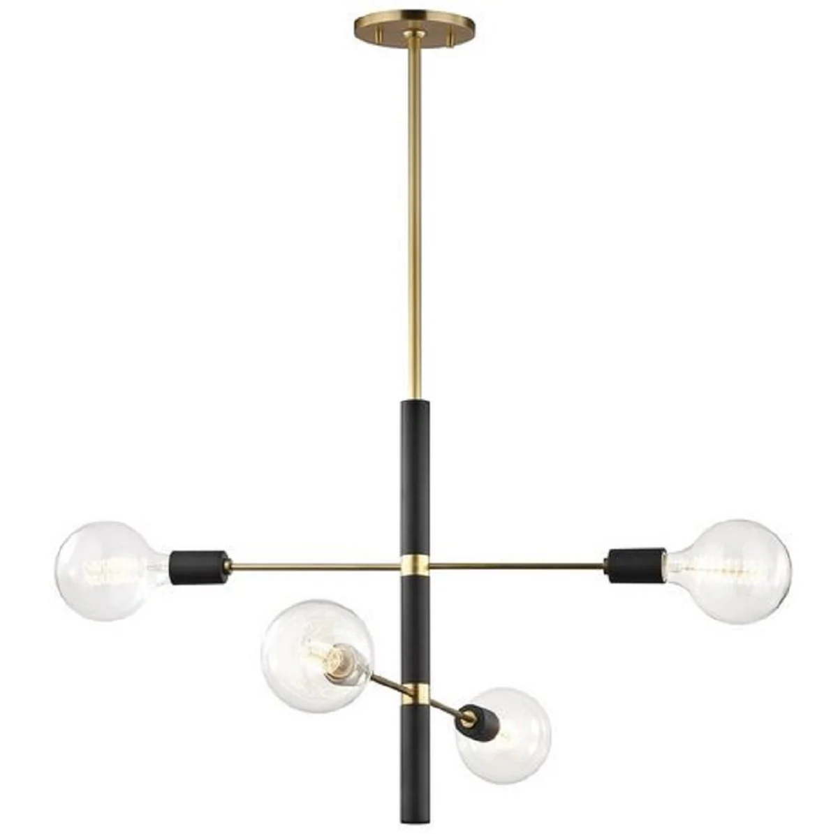 Casa Padrino araña latón antiguo / negro Ø 61 x H. 50,8 cm - Araña de Lujo