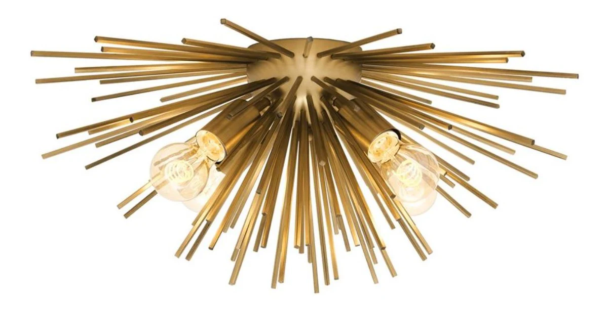 Casa Padrino lámpara de techo de lujo latón Ø 58 x H. 26,5 cm - Colección de Lujo