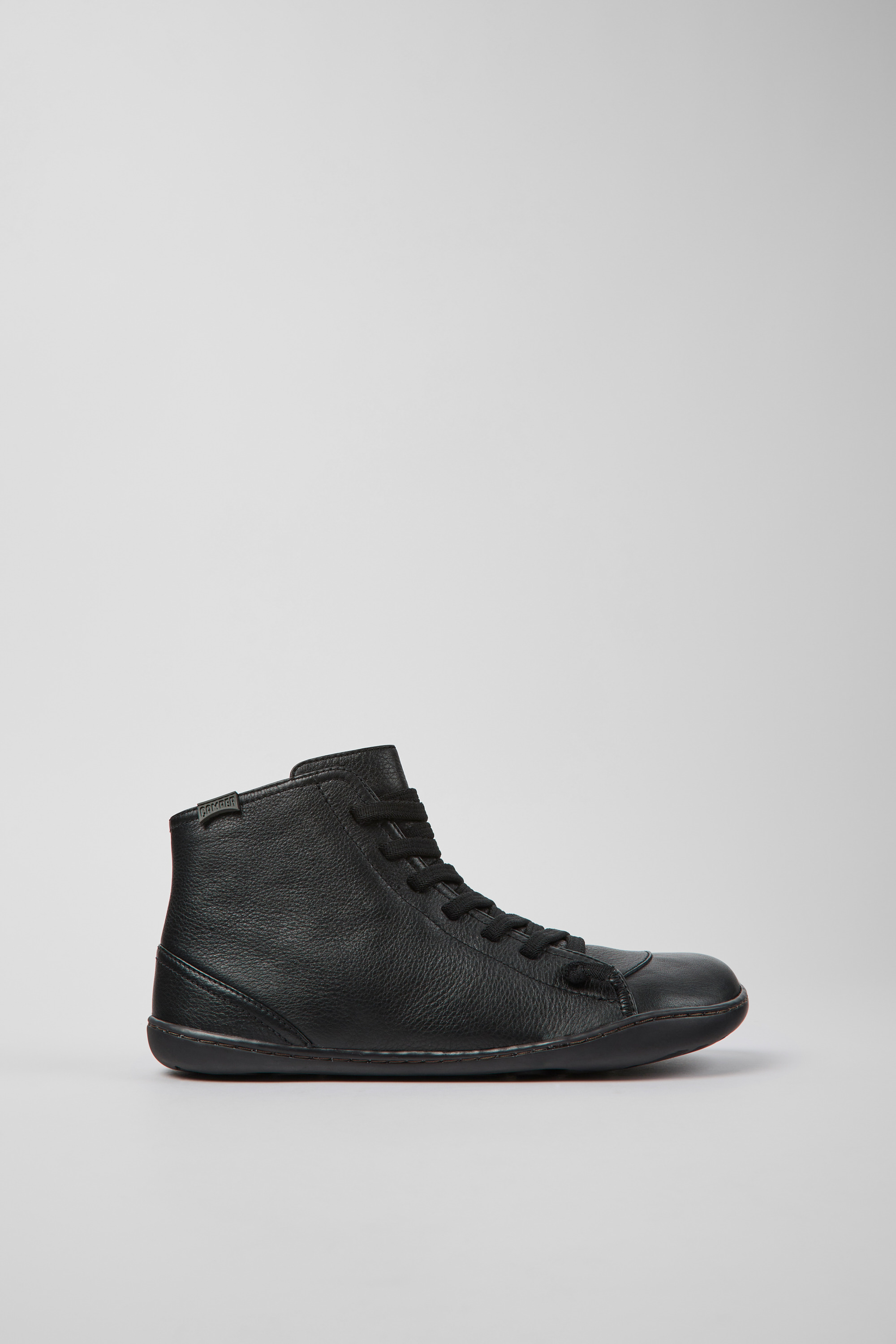 Peu - Black leather ankle boots for women