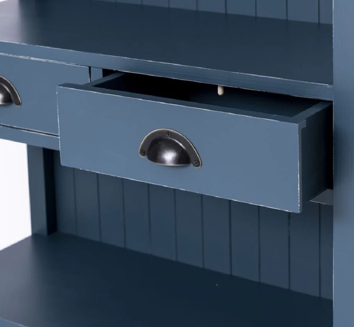 Casa Padrino armario de estilo campestre shabby chic azul antiguo 91 x 39 x A. 197 cm - Armario de comedor de estilo campestre - Muebles de madera maciza - Muebles de estilo campestre shabby chic