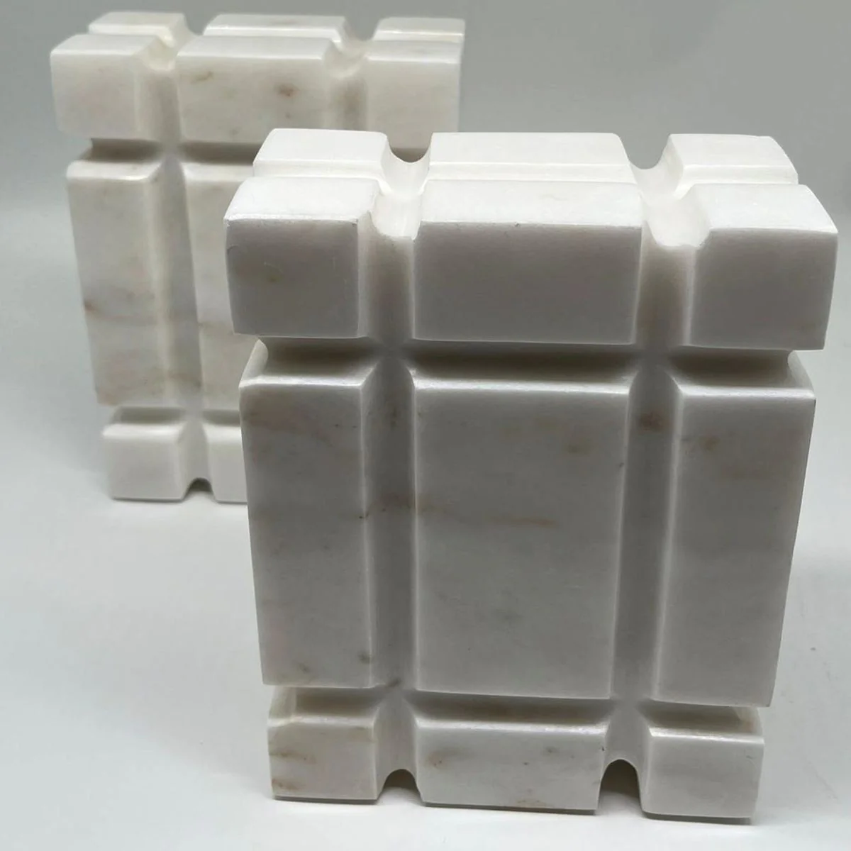 Casa Padrino conjunto de sujetalibros decorativos de m¨¢rmol de lujo blanco - Accesorios decorativos