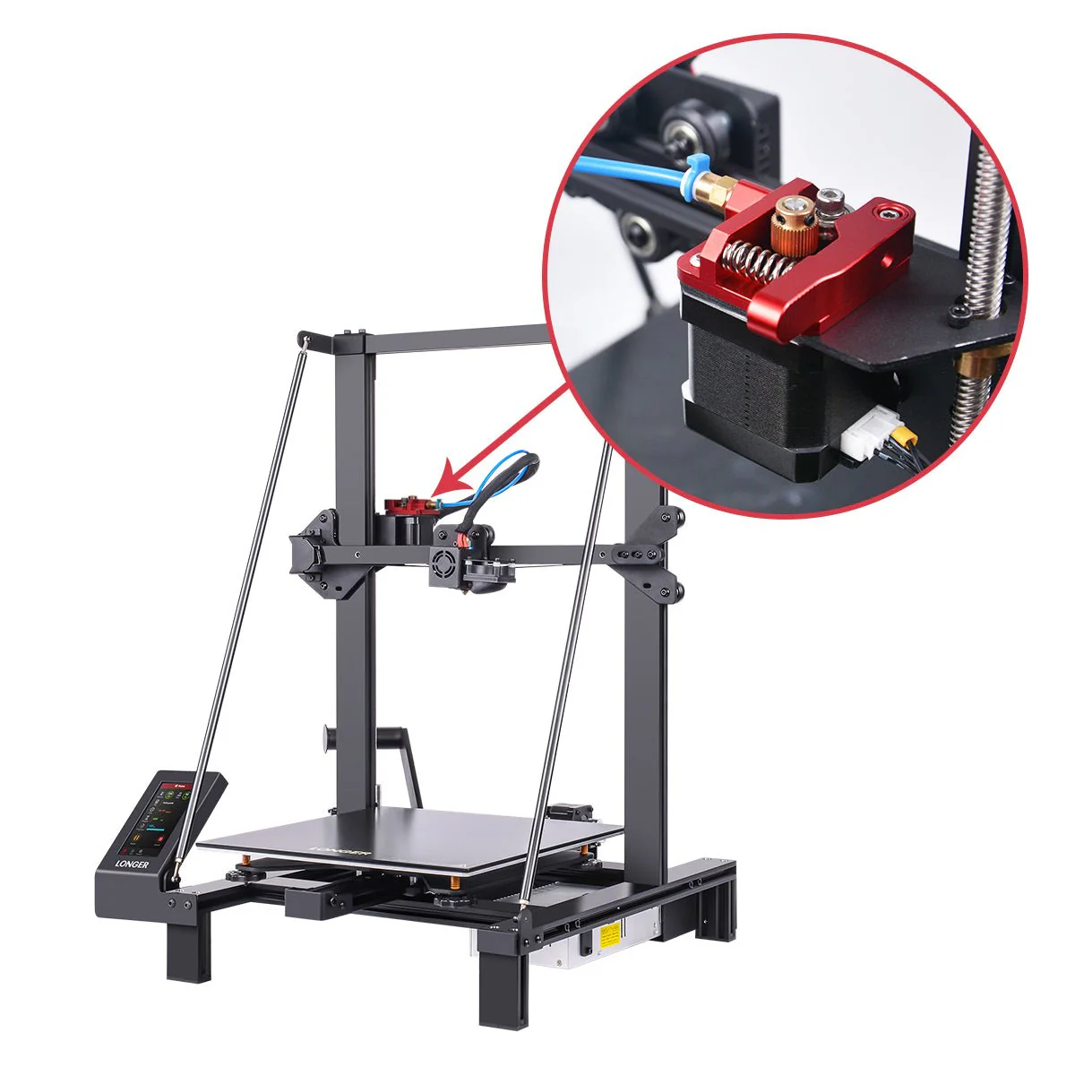 Red Metal Extruder for Longer LK5 PRO/LK4 PRO/LK1/LK4