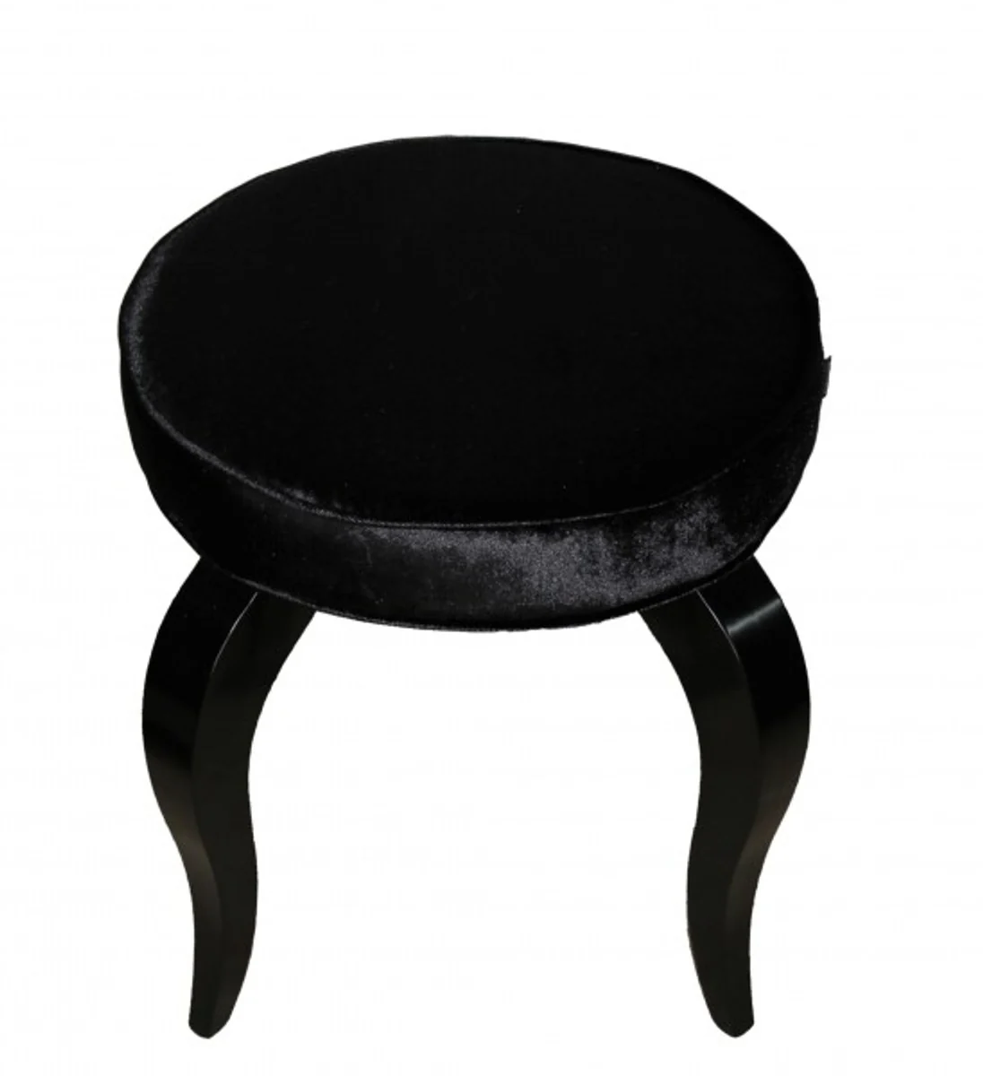 Casa Padrino barroco Foot Stool Negro / Negro - taburete redondo dise?ador - calidad de lujo