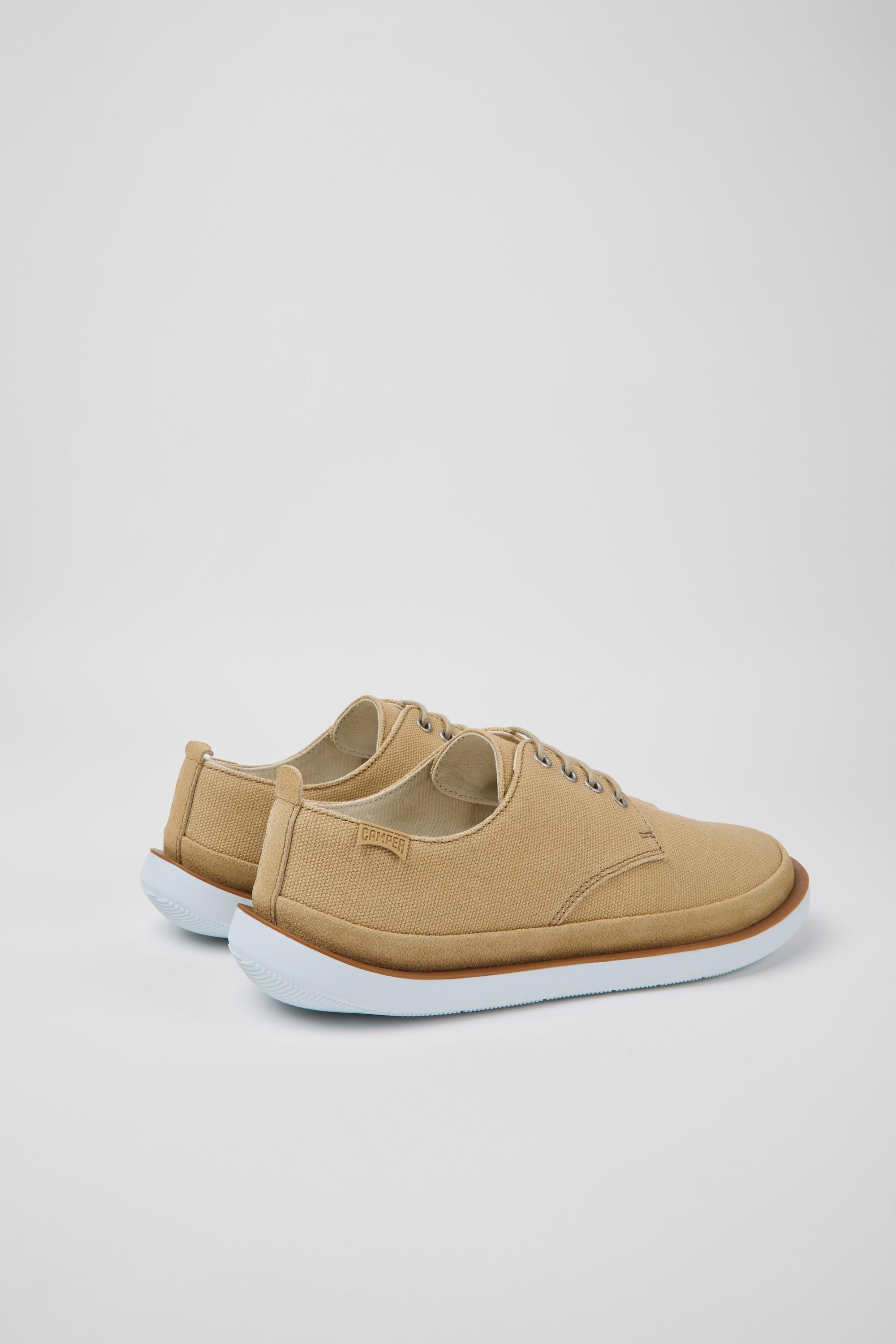 Wagon - Beige textile and nubuck shoes for men