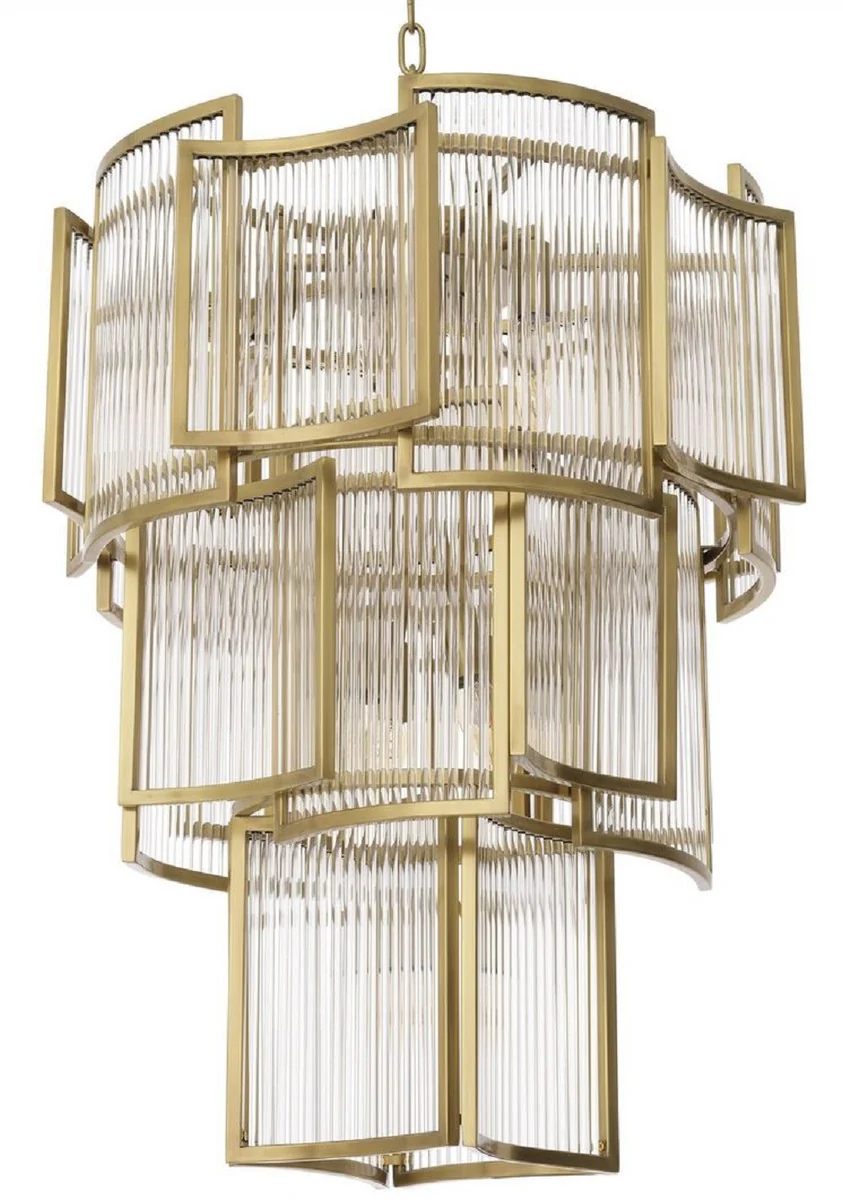 Casa Padrino araña de luces de lujo latón antiguo Ø 58 x A. 84 cm - Araña de Luces Moderna para Hoteles y Restaurantes - Calidad de Lujo