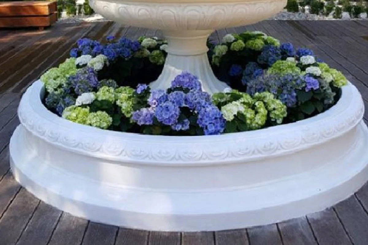 Casa Padrino borde de fuente barroco blanco ? 240 x A. 38 cm - Borde de fuente de jard¨ªn magn¨ªfico - Borde de fuente estilo barroco - Decoraci¨®n de jard¨ªn barroco - Accesorios de jard¨ªn barroco