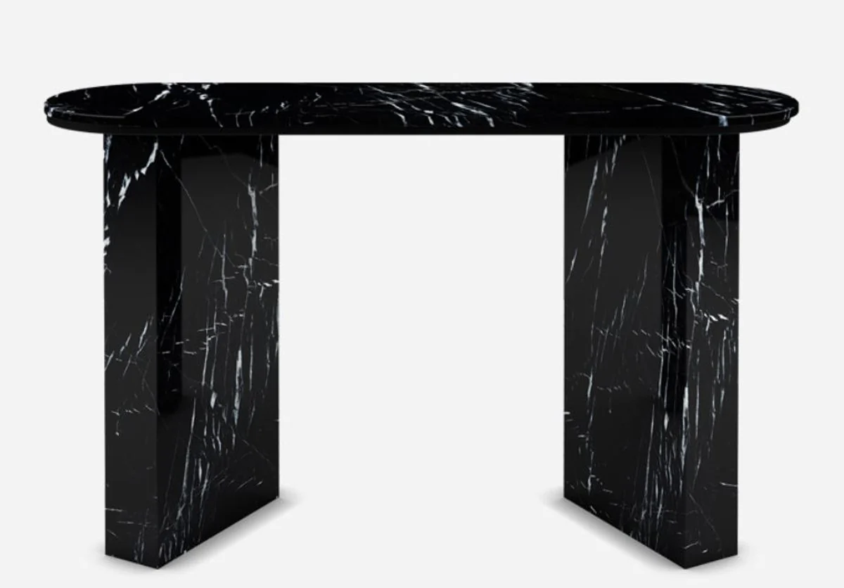 Casa Padrino consola de m¨¢rmol de lujo negro 150 x 45 x A. 90 cm - Mesa consola moderna hecha de m¨¢rmol de alta calidad - Muebles de Lujo