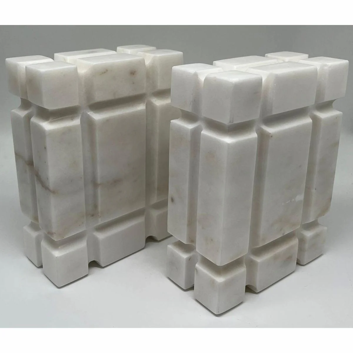 Casa Padrino conjunto de sujetalibros decorativos de m¨¢rmol de lujo blanco - Accesorios decorativos