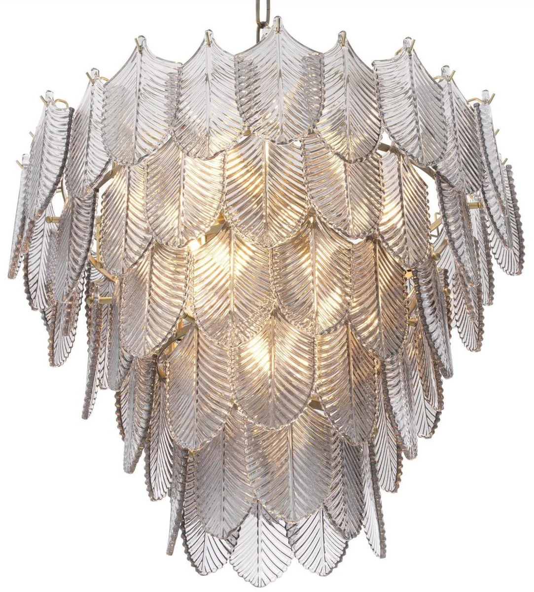 Casa Padrino lámpara de araña de lujo latón / gris Ø 62 x A. 53 cm - Lámpara de araña de hotel y restaurante noble - Calidad de Lujo