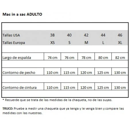 Chaqueta cortavientos Mac in a sac ADULTO - marino