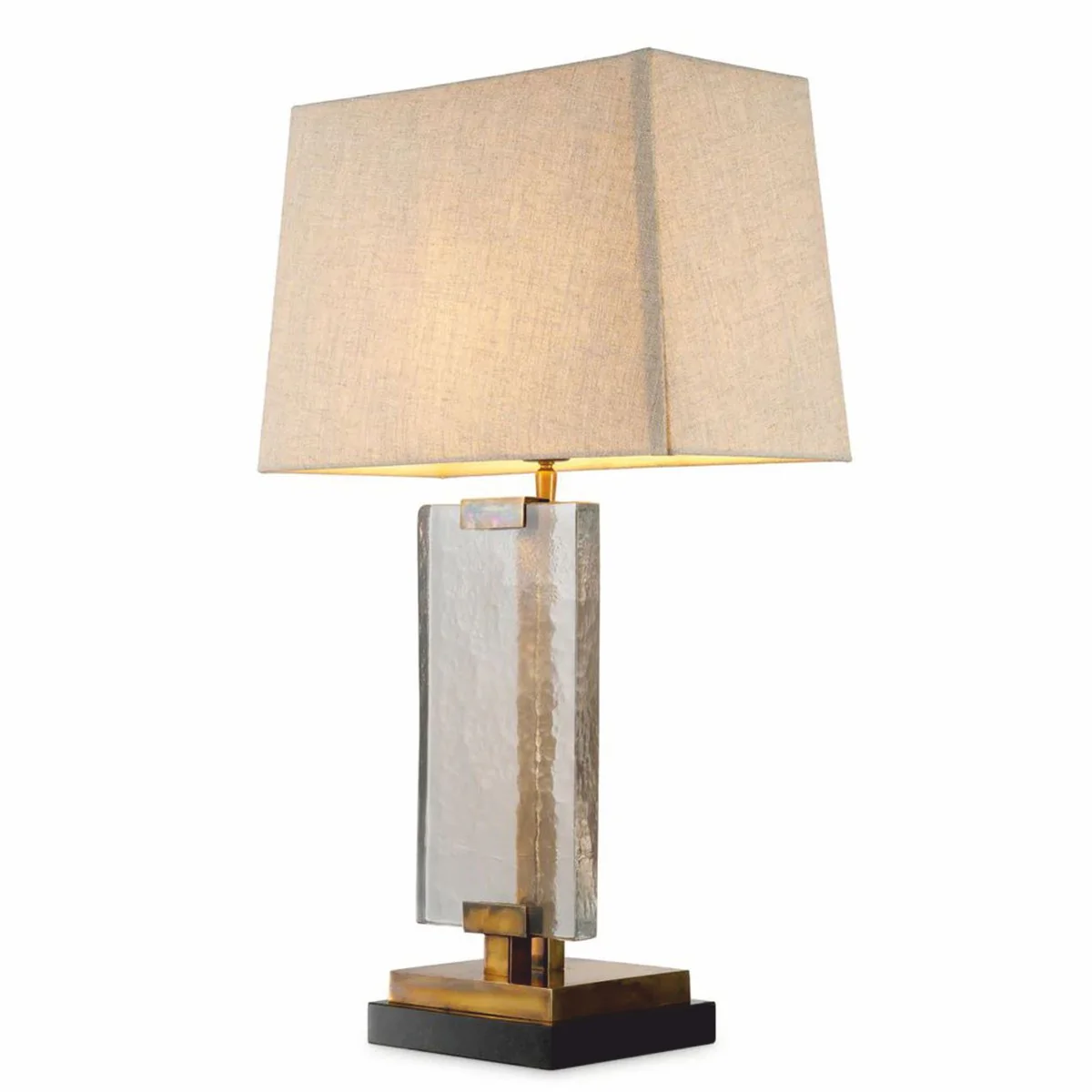 Casa Padrino l¨¢mpara de mesa de lujo lat¨®n vintage / negro A. 69 cm - Luces de lujo