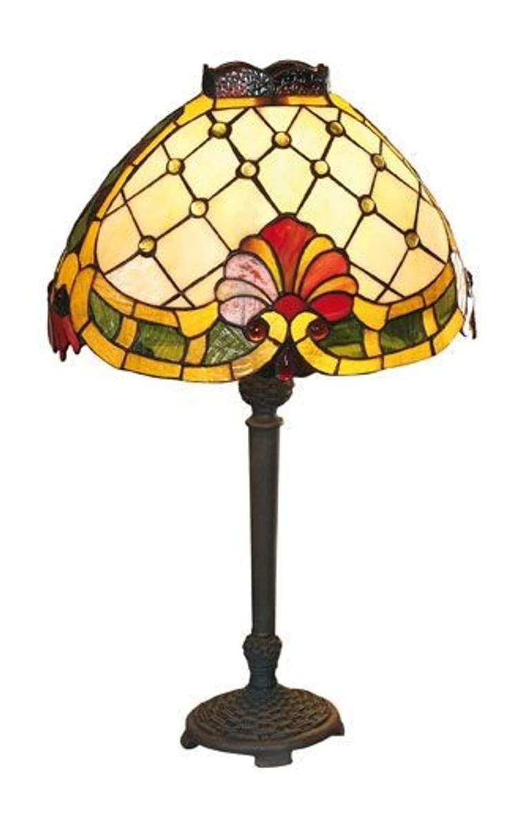 Casa Padrino l¨¢mpara de mesa Tiffany 34 x 21 cm - L¨¢mpara de taburete Tiffany hecha a mano - Luces Tiffany