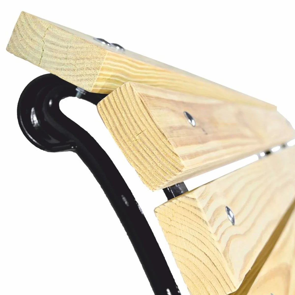 Casa Padrino banco de parque - Banco urbano natural / negro 180 cm - Muebles de jard¨ªn