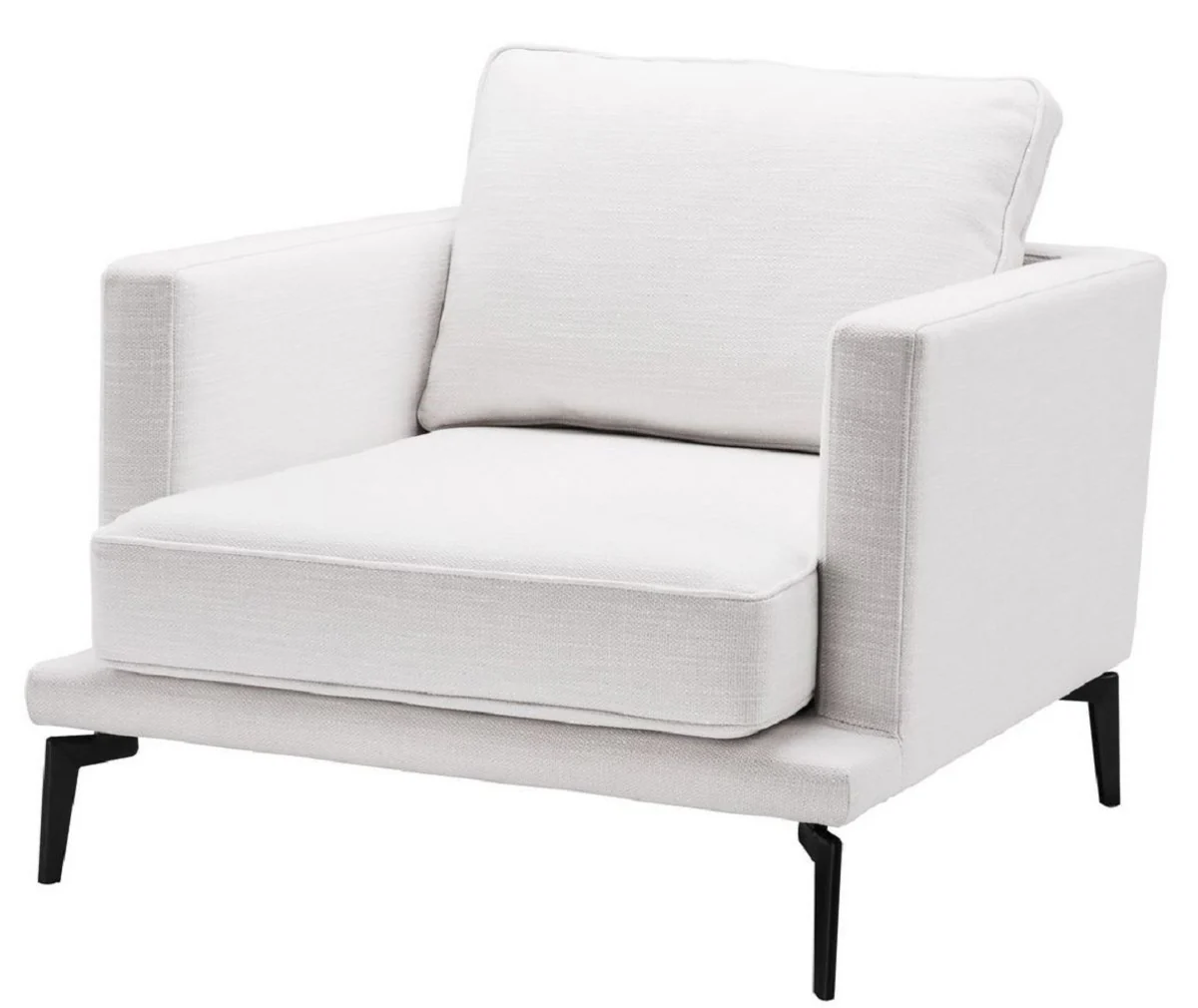 Casa Padrino Sill¨®n de Lujo Blanco / Negro 91 x 99 x H. 82 cm - Sill¨®n de Sal¨®n - Muebles de Sal¨®n de Lujo