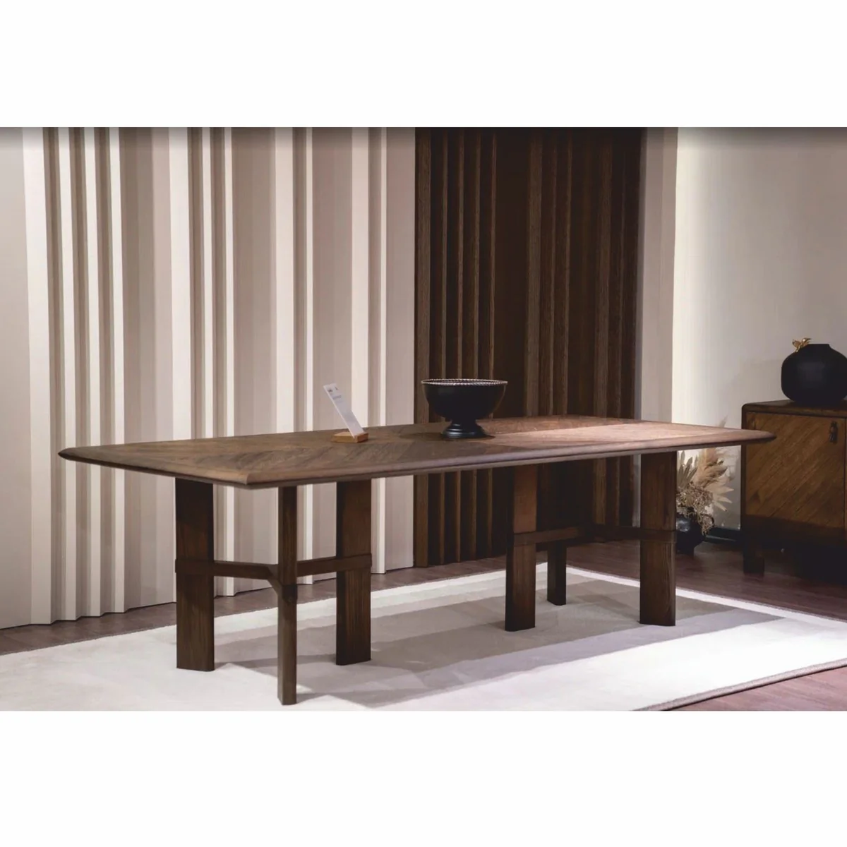 Casa Padrino mesa de comedor de lujo de madera maciza marr¨®n 200 cm - Muebles de comedor