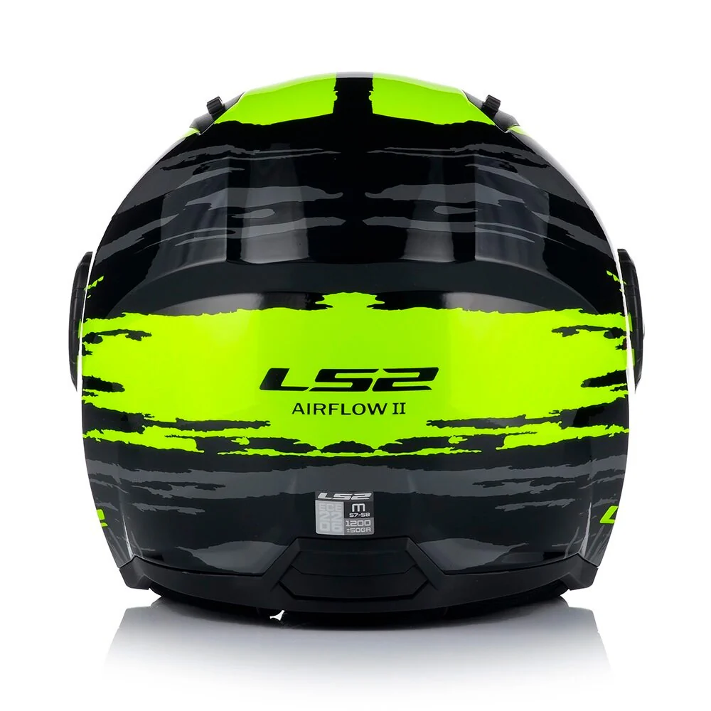 CASCO JET LS2 OF616 AIRFLOW II BRUSH NEGRO / AMARILLO