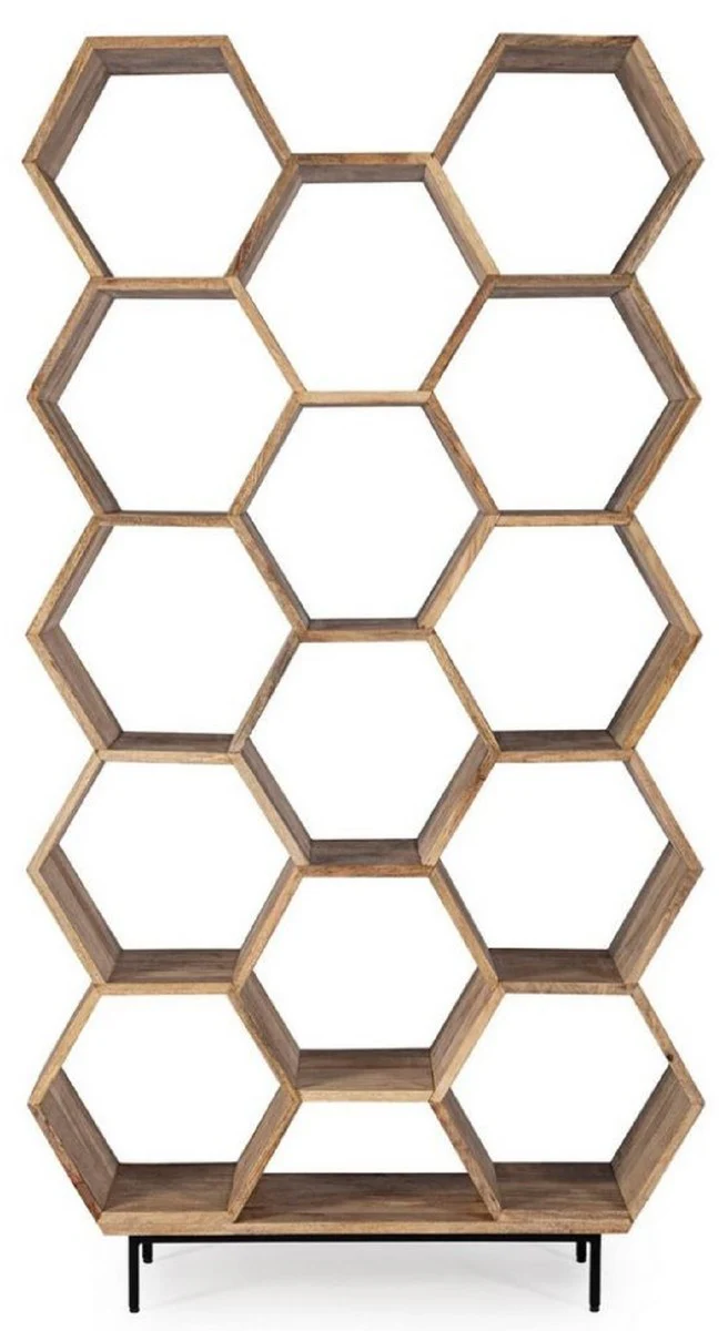 Casa Padrino armario de libros de lujo marr¨®n / negro 100 x 30 x A. 186 cm - Armario de madera maciza - Armario estanter¨ªa - Armario de sal¨®n - Armario de oficina - Muebles de lujo