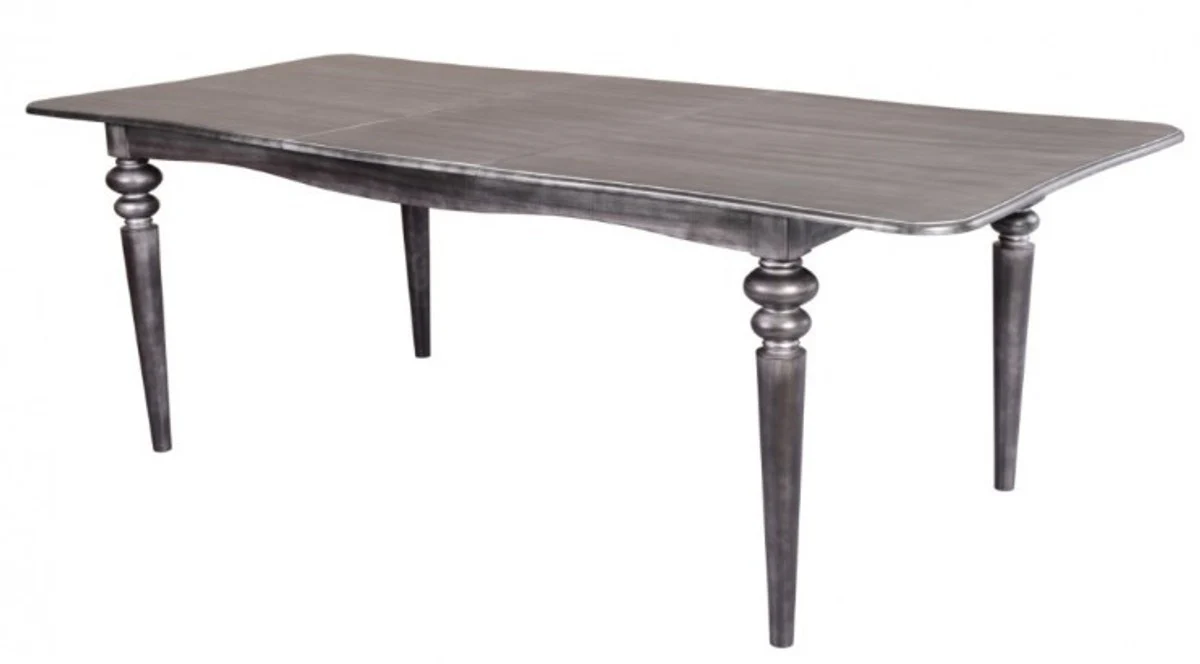 Casa Padrino Baroque dining table extendable silver anthracite 180-230 cm - Table