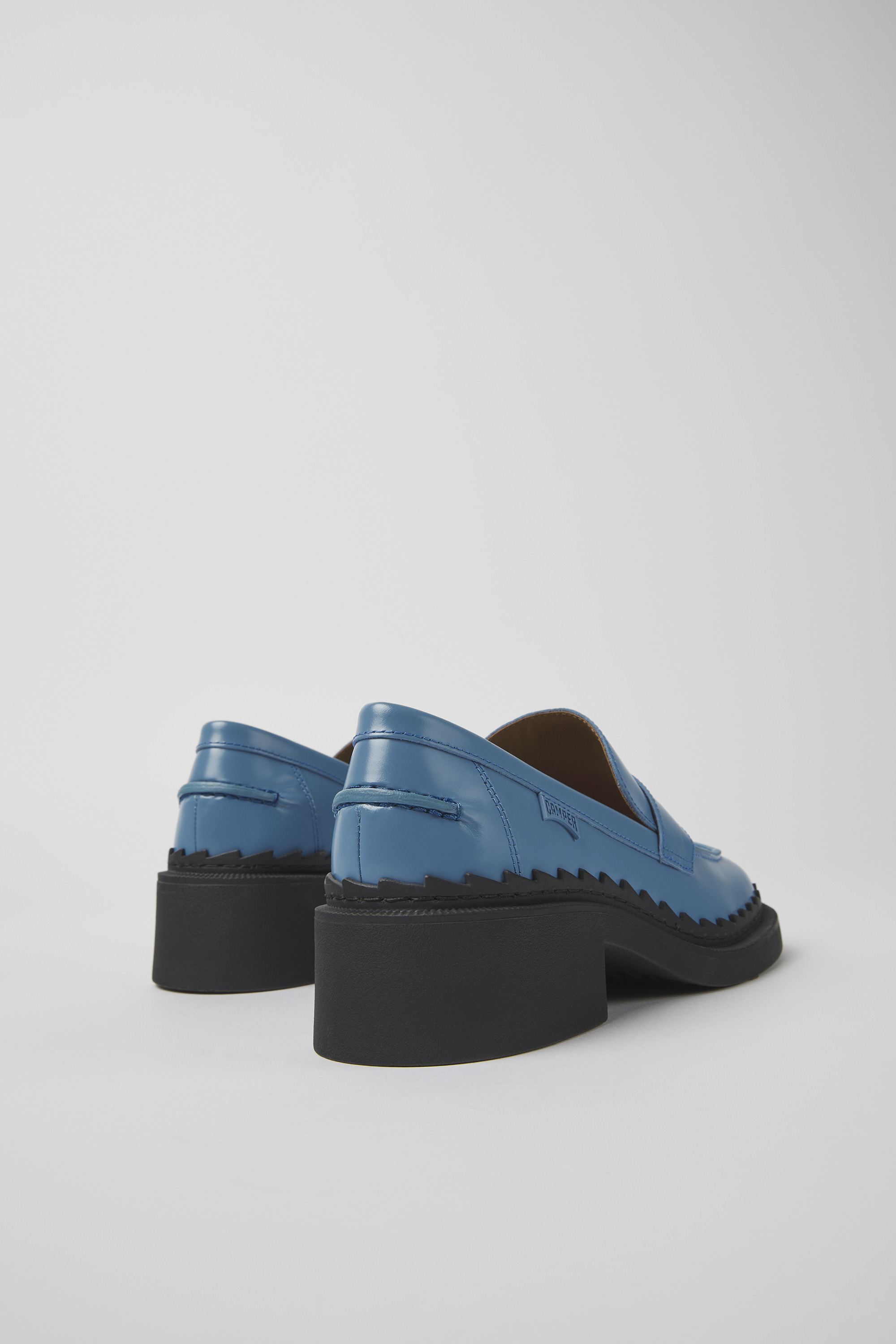 Taylor - Blue leather loafers for women