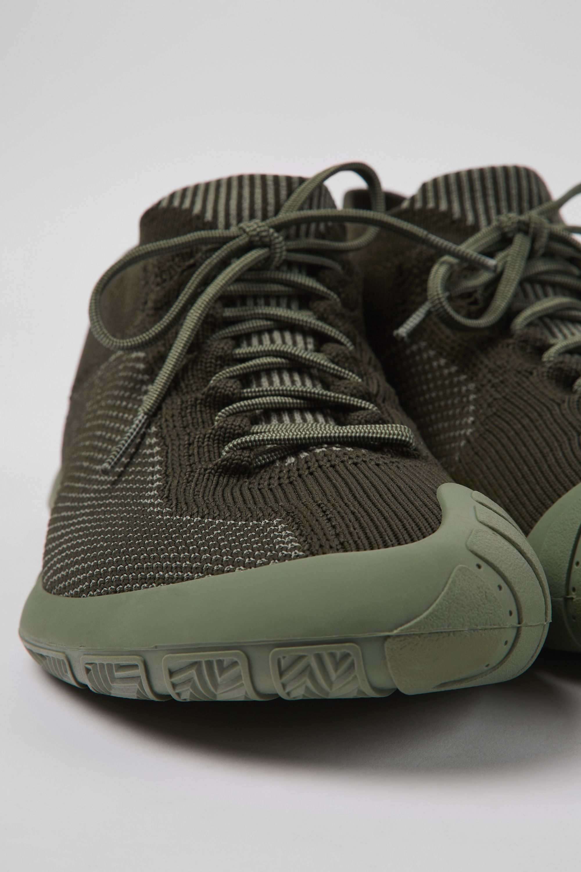 Path - Green-gray textile sneakers for men