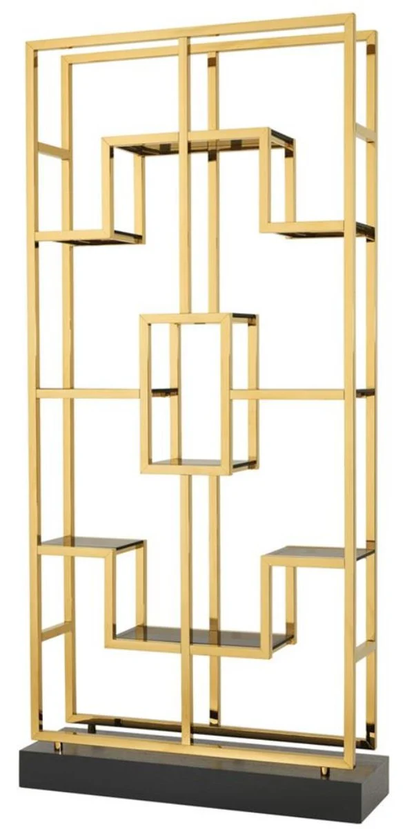 Casa Padrino Luxury Living Room Shelf Cabinet Gold / Black 108 x 29 x H. 240 cm - Luxury Furniture