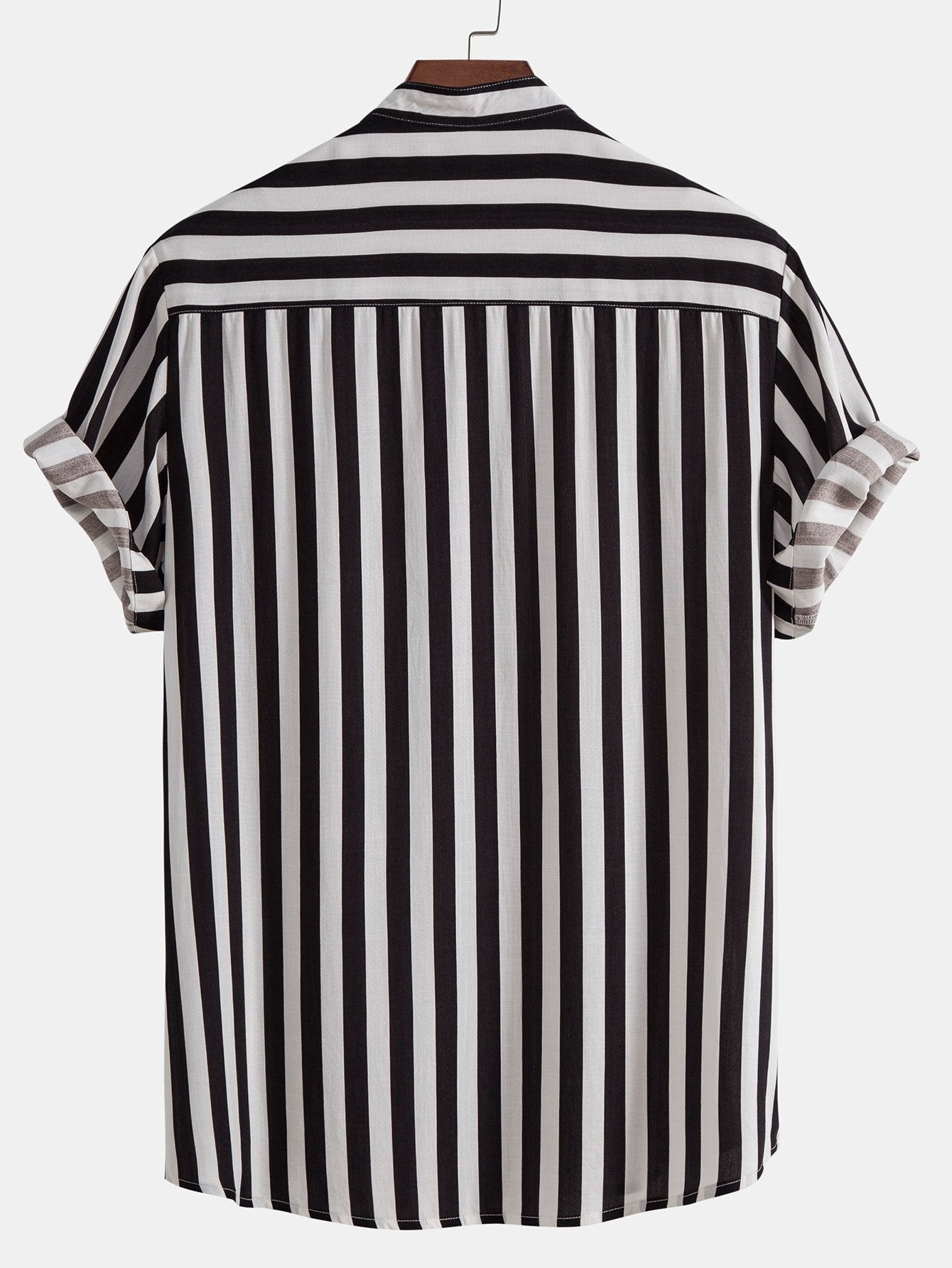 Striped Stand Collar Shirt