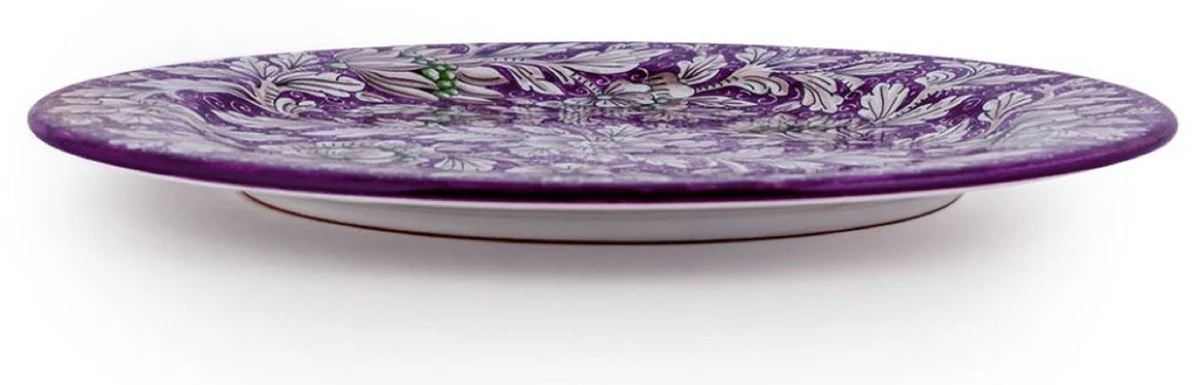 Casa Padrino conjunto de 6 platos de cerámica de lujo púrpura Ø 32 cm - Hecho en Italia