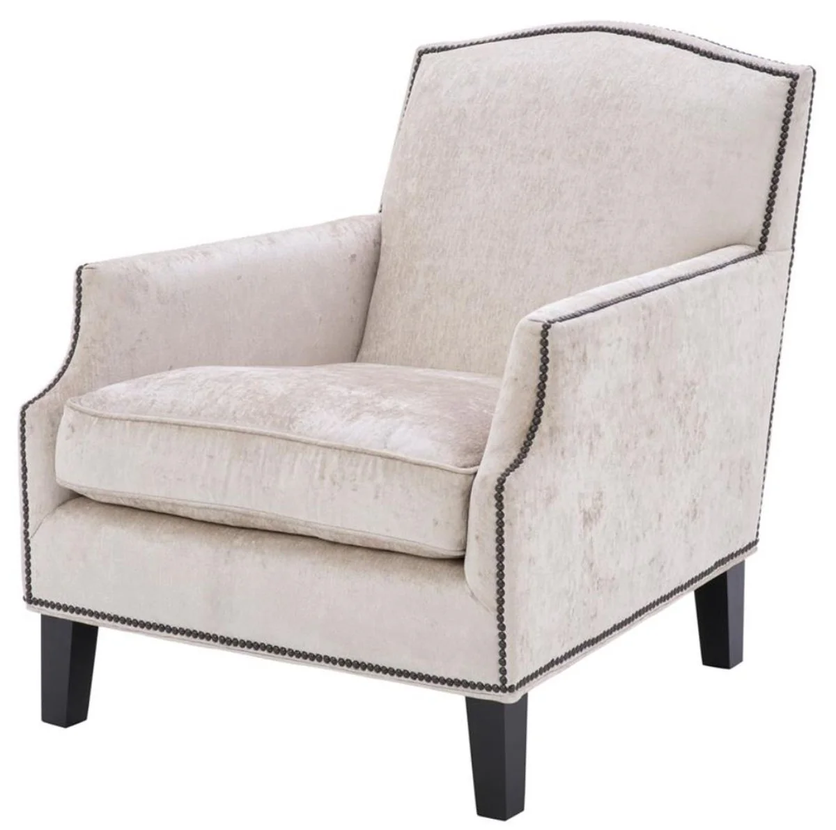 Casa Padrino sillón de salón de lujo crema / negro 79 x 98 x H. 90 cm - Edición limitada