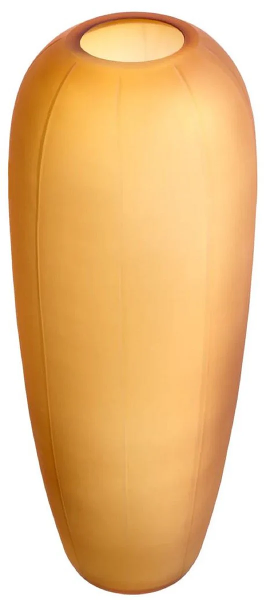 Casa Padrino florero de cristal de lujo ámbar Ø 22 x A. 65 cm - Florero soplado a mano - Florero decorativo redondo - Accesorios decorativos - Jarrones decorativos de cristal - Accesorios de lujo