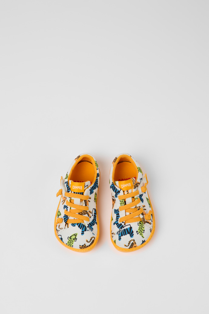 Peu Multicolored fabric and leather shoes for children