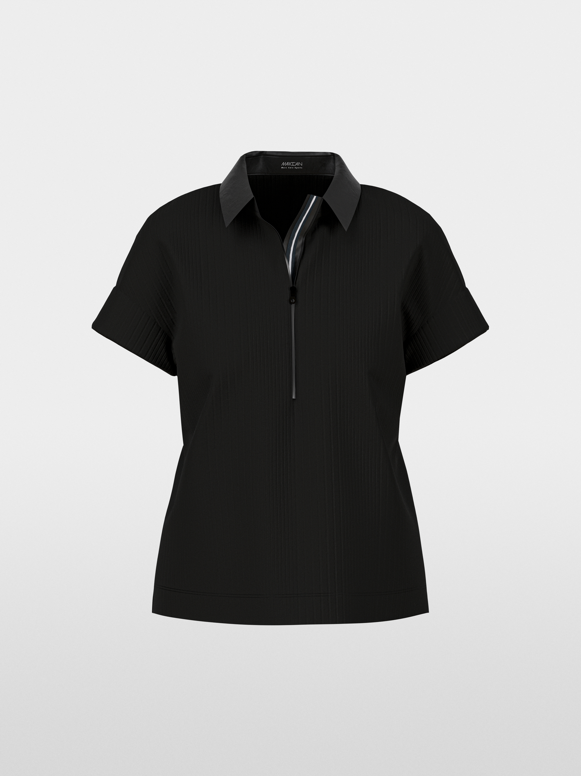 Marc-Cain Plain polo shirt in viscose stretch
