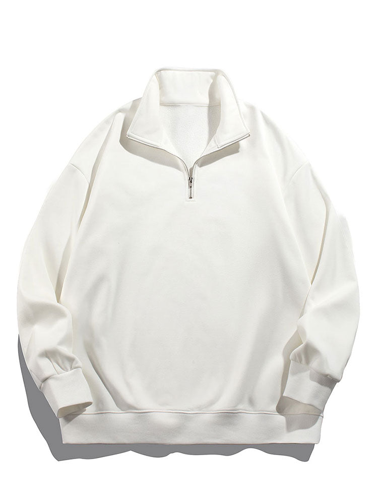 Half Zip Teddy Faux Fur Lined Sweatshirt