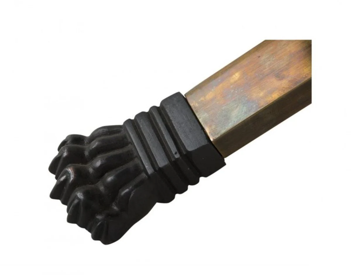 Lat¨®n Casa Padrino heces de lujo de la vendimia con cuero negro de 61 x 46 x H. 48 cm - Edici¨®n limitada