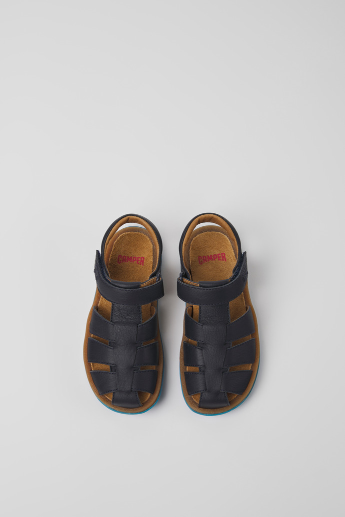 Bicho Blue leather sandals for boys